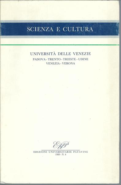 SCIENZA E CULTURA N. 4 -1989