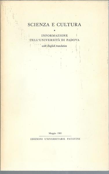 SCIENZA E CULTURA - MAGGIO 1981