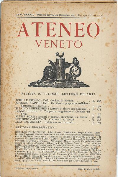 ATENEO VENETO - OTTOBRE - NOVEMBRE - DICEMBRE 1943 - …