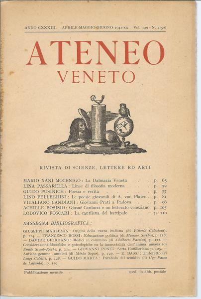 ATENEO VENETO - APRILE - MAGGIO - GIUGNO - 1941 …