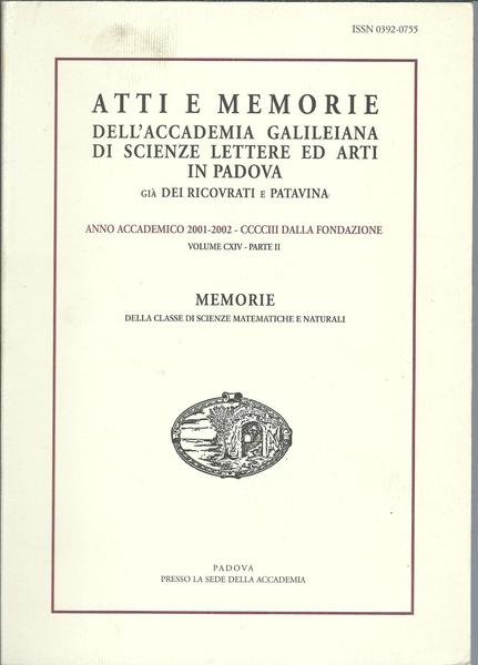 ATTI E MEMORIE DELL'ACCADEMIA GALILEIANA DI SCIENZE ED ARTI IN …