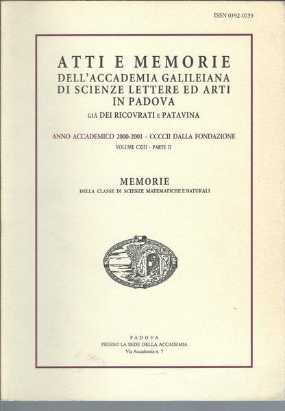 ATTI E MEMORIE DELL'ACCADEMIA GALILEIANA DI SCIENZE ED ARTI IN …