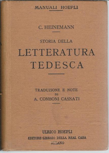 STORIA DELLA LETTERATURA TEDESCA