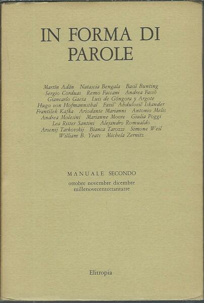 IN FORMA DI PAROLE - MANUALE SECONDO