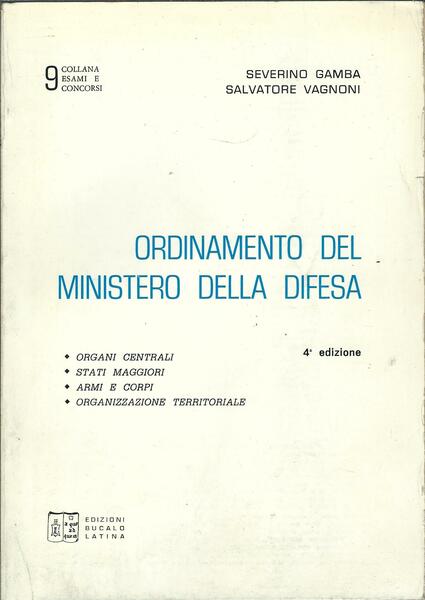 ORDINAMENTO DEL MINISTERO DELLA DIFESA