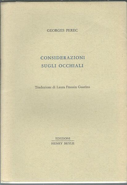 CONSIDERAZIONI SUGLI OCCHIALI