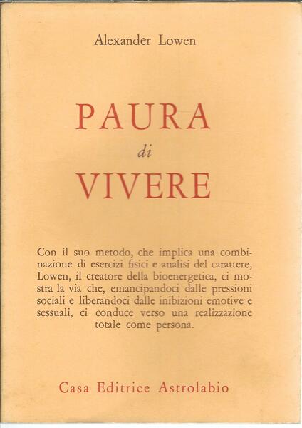 PAURA DI VIVERE