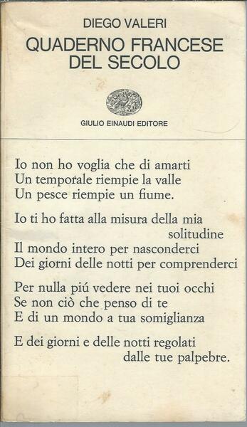 QUADERNO FRANCESE DEL SECOLO