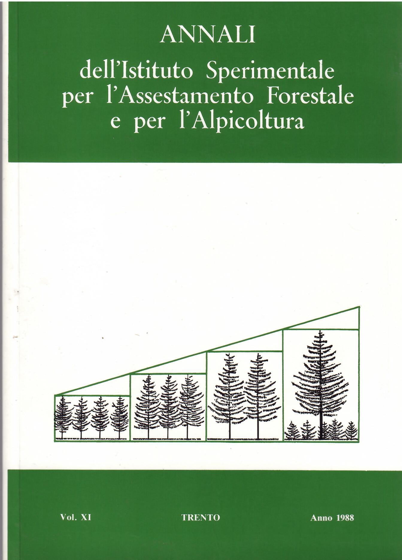 ANNALI DELL'ISTITUTO SPERIMENTALE PER L'ASSESTAMENTO E PER L'APICOLTURA