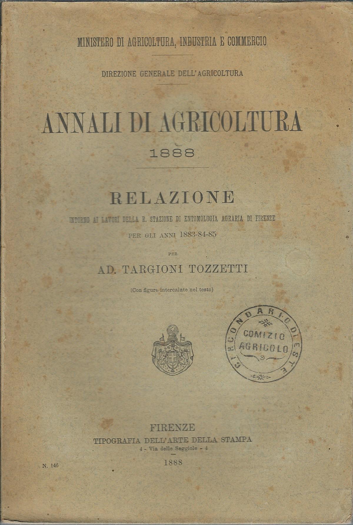ANNALI DI AGRICOLTURA - 1888 -
