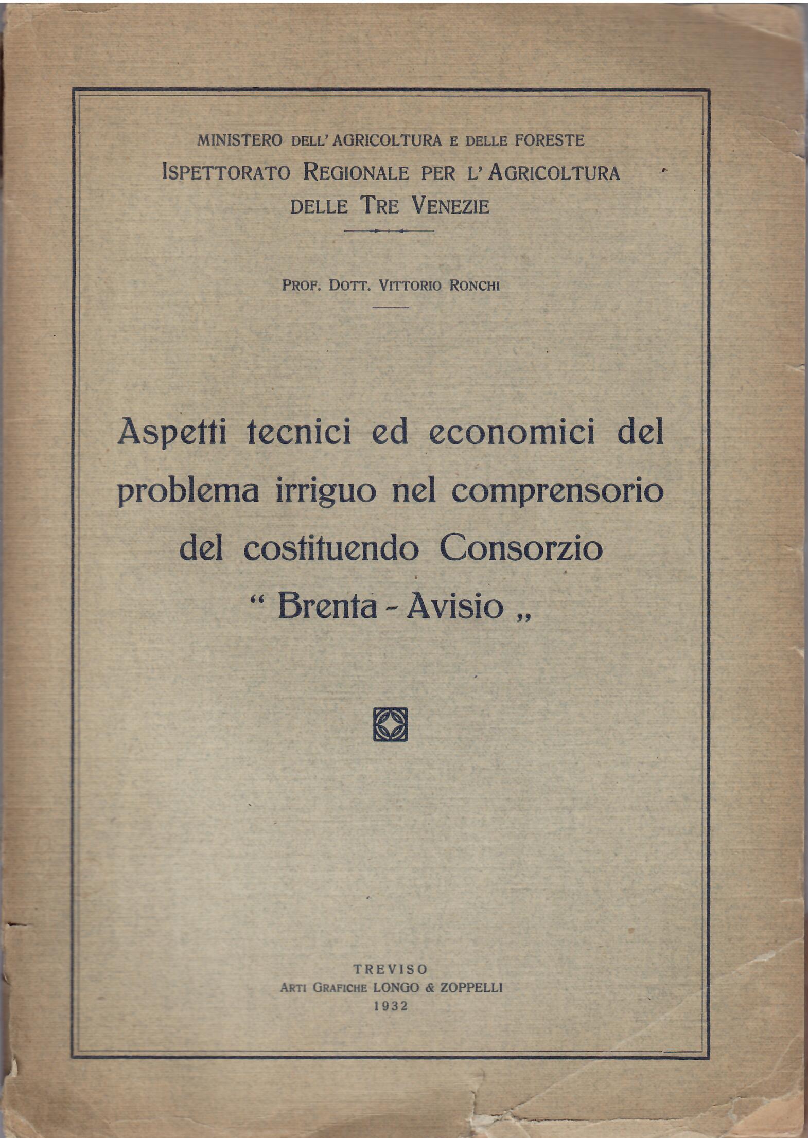 ASPETTI TECNICI ED ECONOMICI DEL PROBLEMA IRRIGUO NEL COMPRENSORIO DEL …