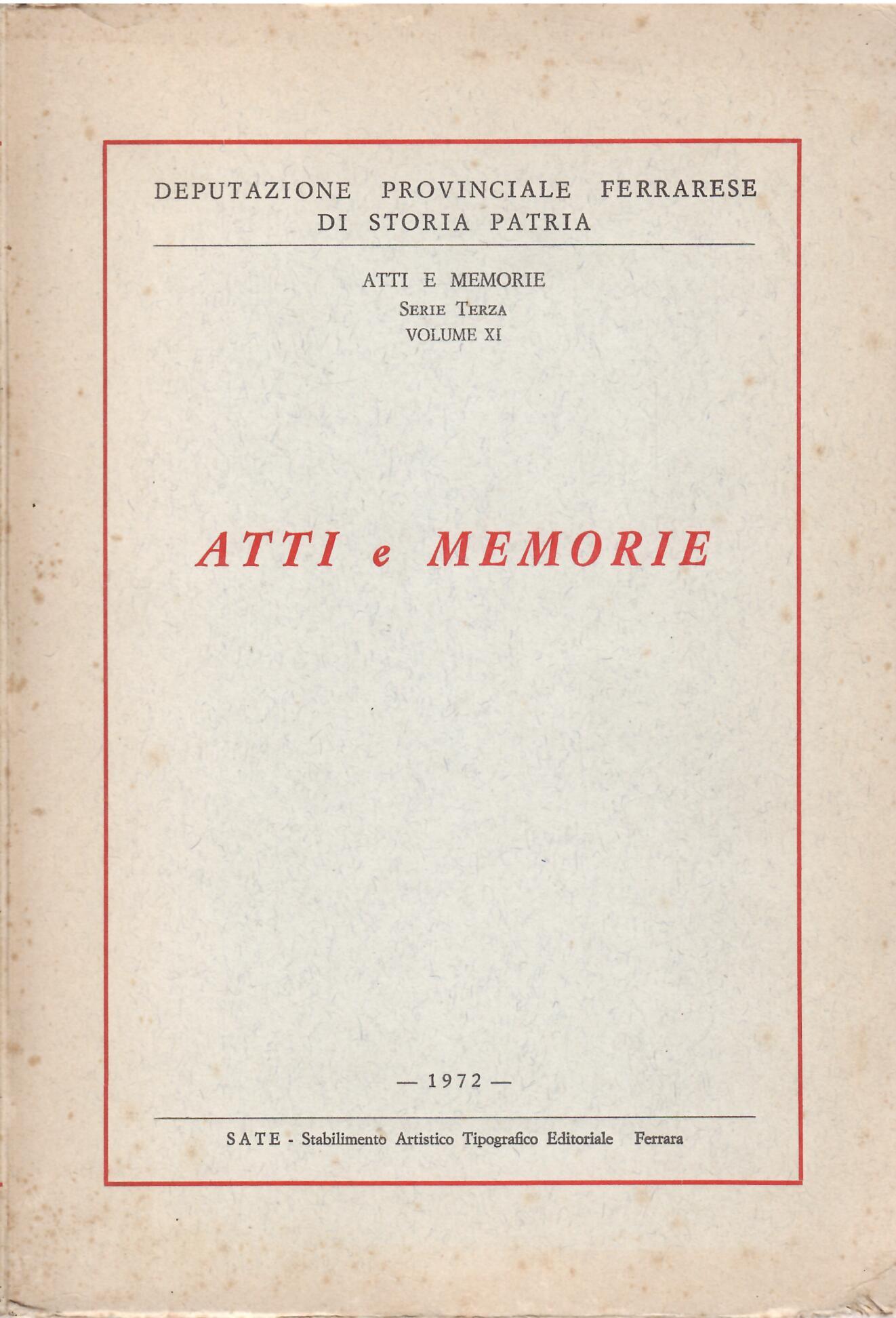 ATTI E MEMORIE