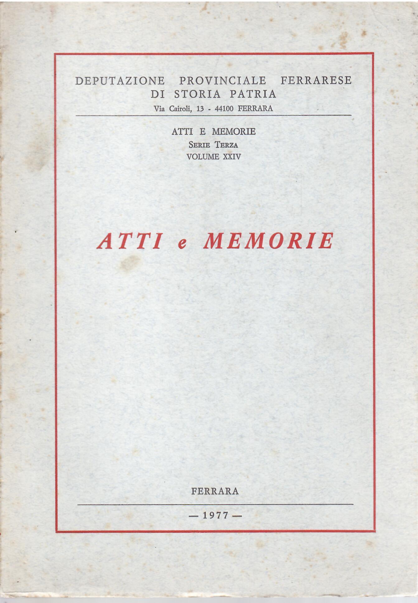 ATTI E MEMORIE
