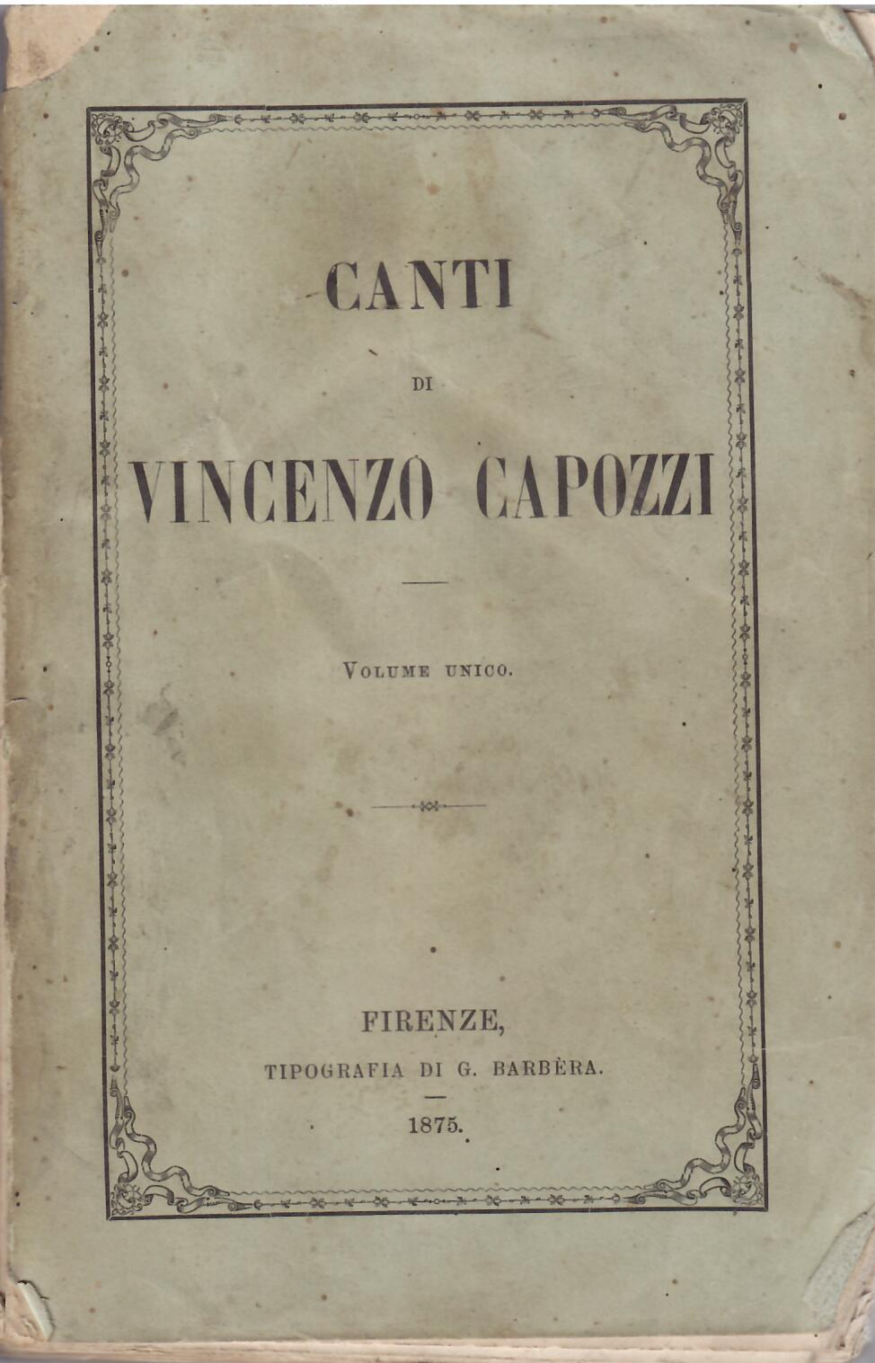 CANTI DI VINCENZO CAPOZZI