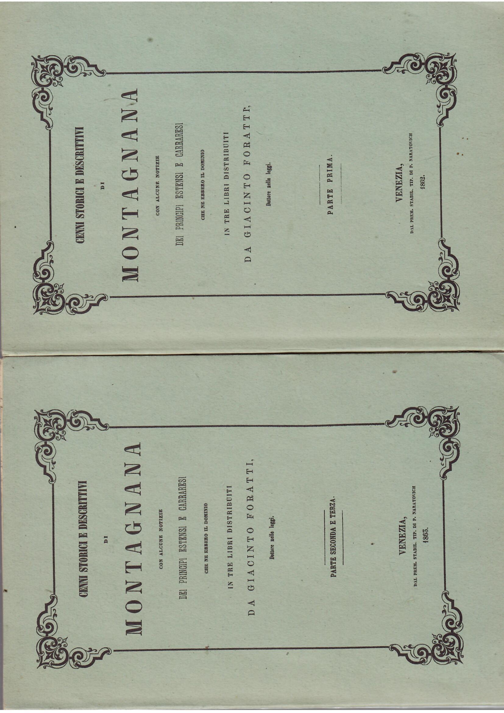 CENTRI STORICI E DESCRITTIVI DI MONTAGNANA - DUE VOLUMI IN …