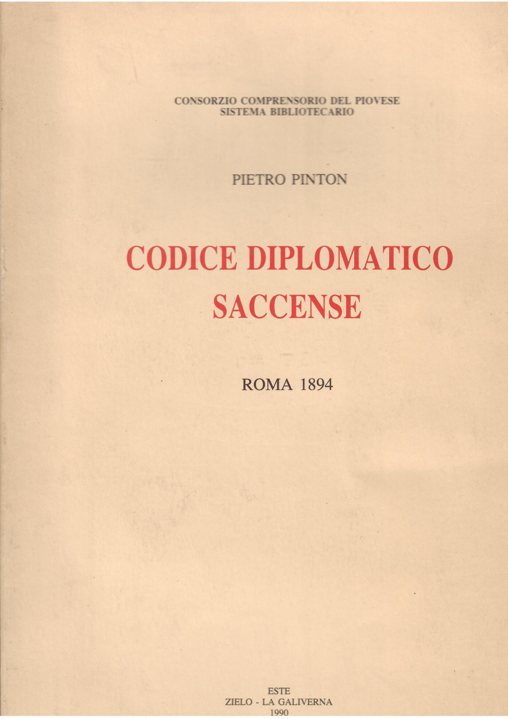 CODICE DIPLOMATICO SACCENSE