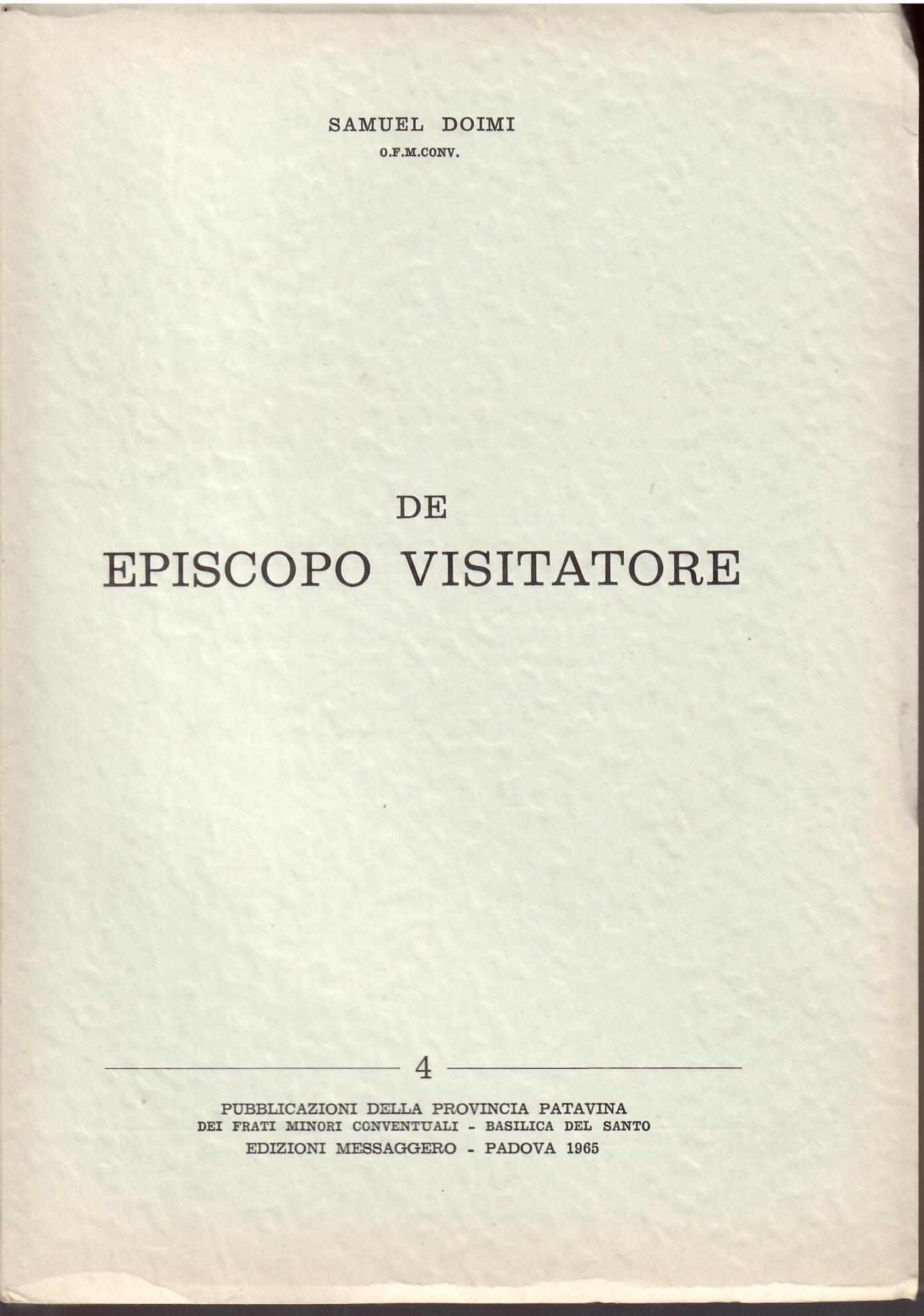 DE EPISCOPO VISITATORE