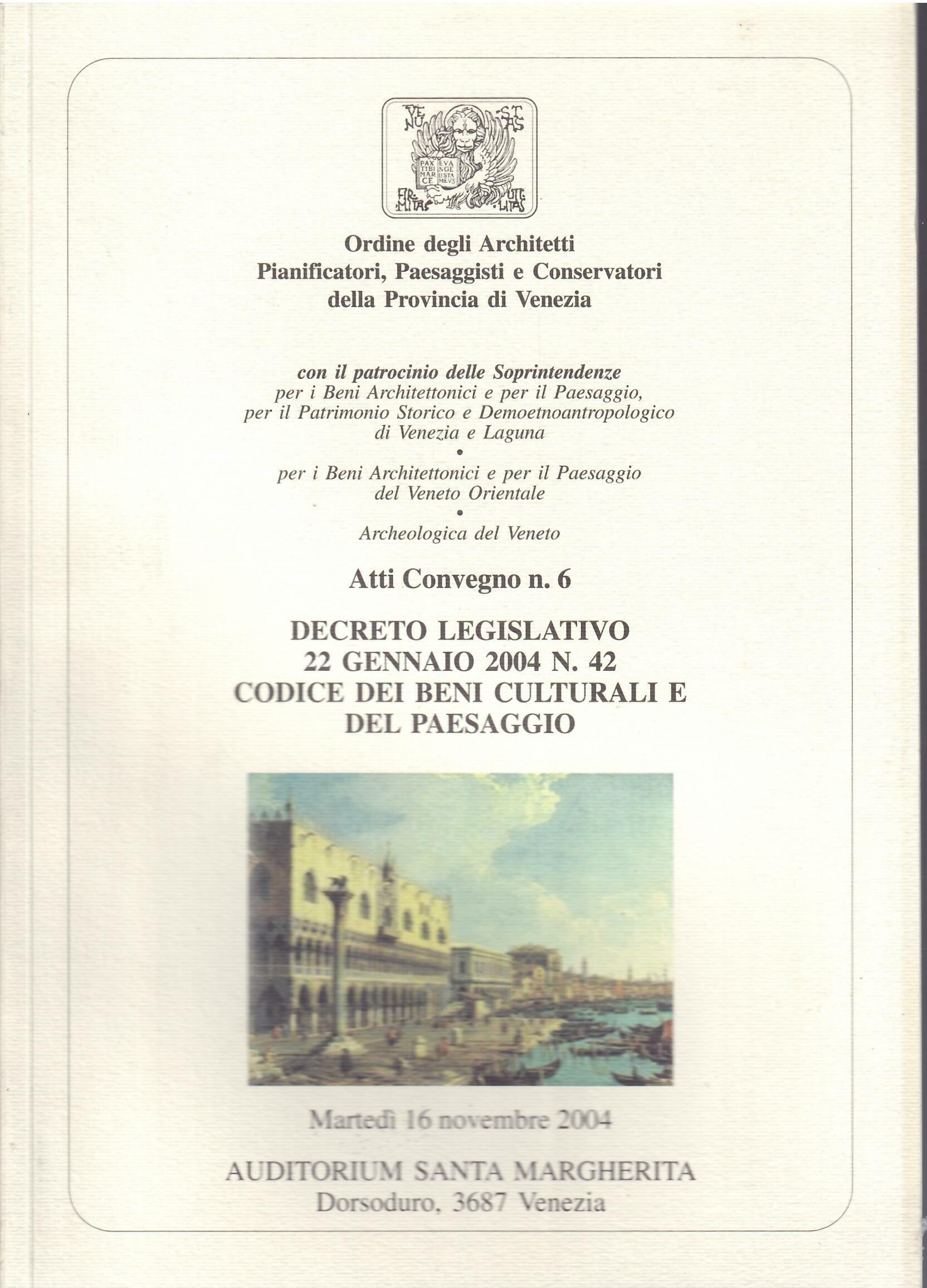 DECRETO LEGISLATIVO 22 GENNAIO 2004 N. 42 - CODICE DEI …