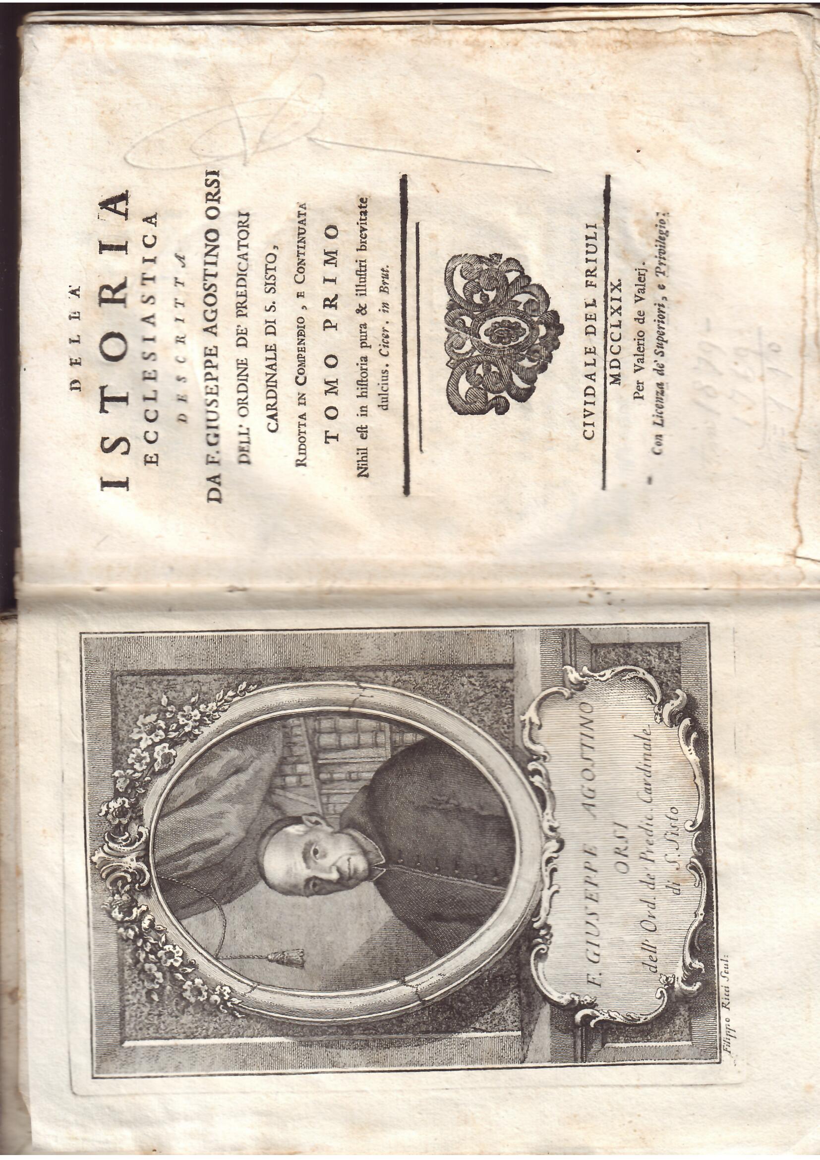 DELLA ISTORIA ECCLESIASTICA DESCRITTA DA F. GIUSEPPE AGOSTINO ORSI - …