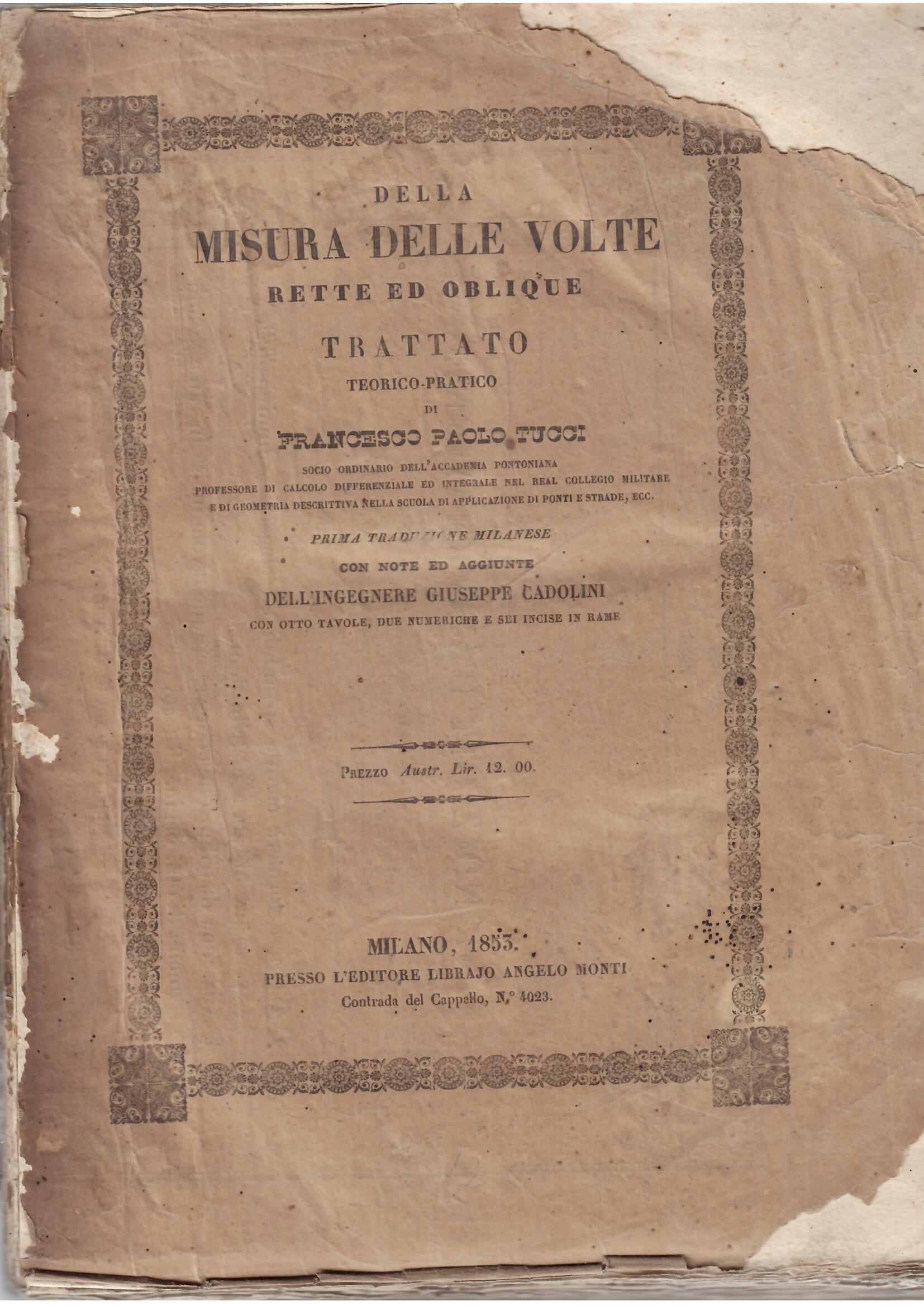 DELLA MISURA DELLE VOLTE RETTE E OBLIQUE