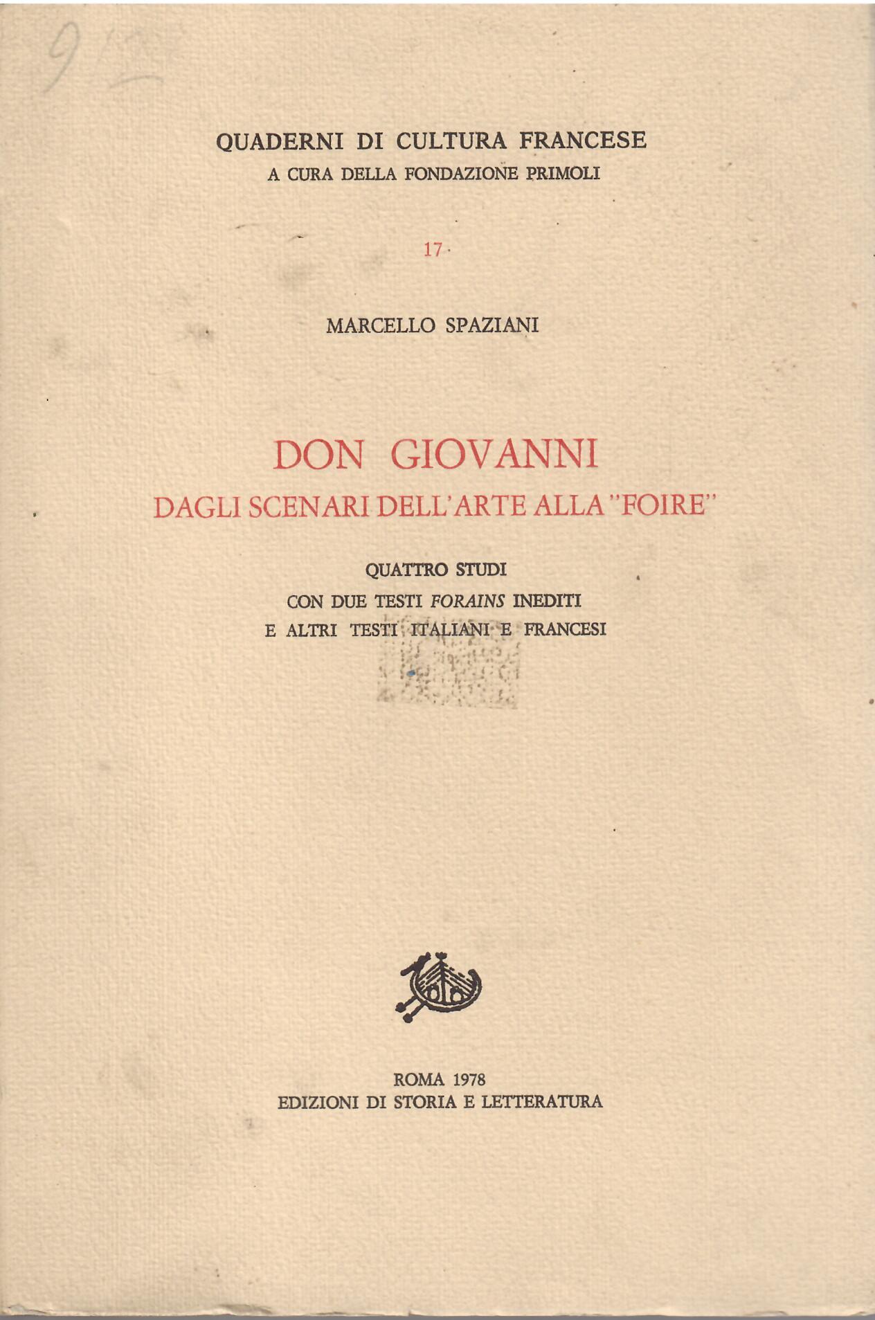 DON GIOVANNI DAGLI SCENARI DELL' ARTE ALLA FOIRE