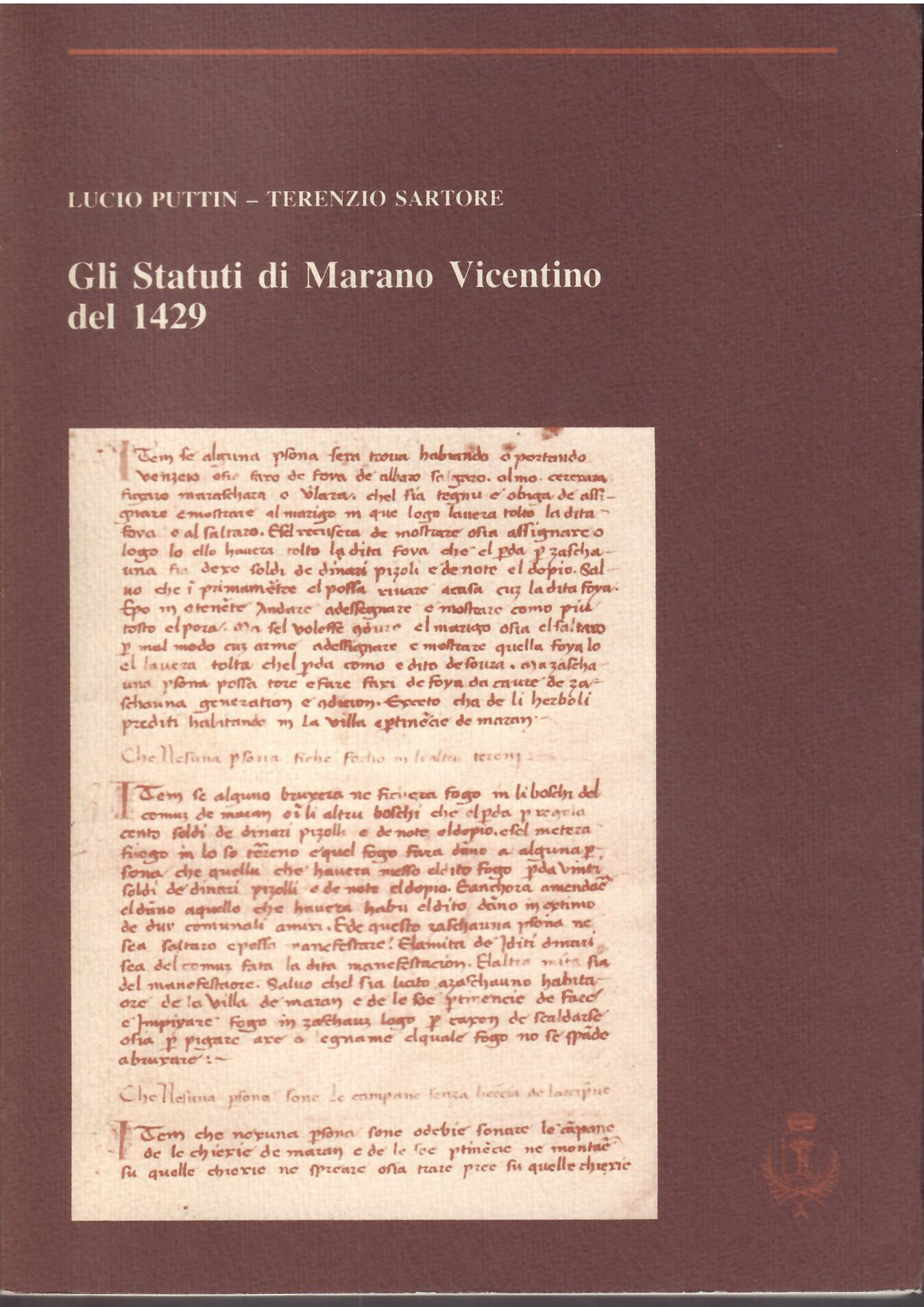 GLI STATUTI DI MARANO VICENTINO DEL 1429