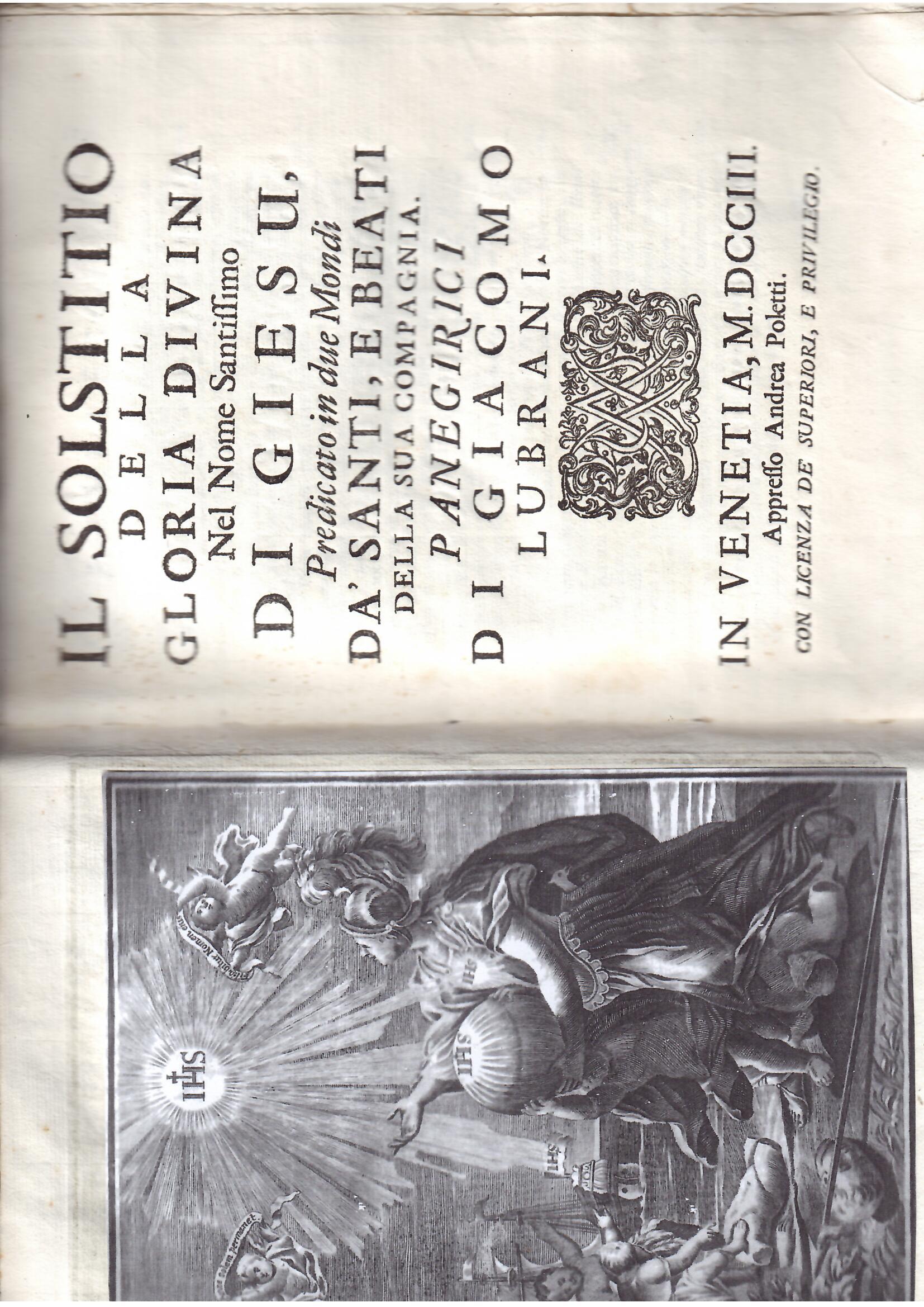 IL SOLSTIZIO DELLA GLORIA DIVINA NEL NOME SANTISSIMO DI GIESU, …