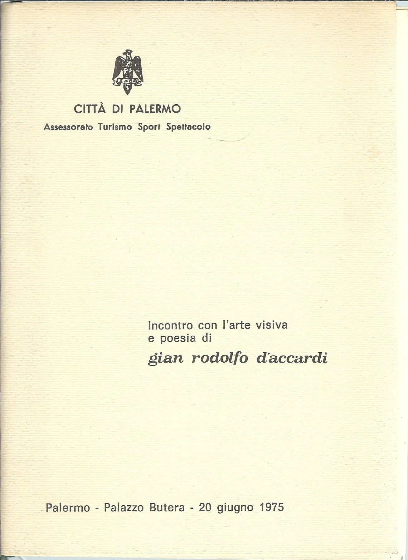 INCONTRO CON L'ARTE VISIVA E POESIA DI GIAN RODOLFO D'ACCARDI