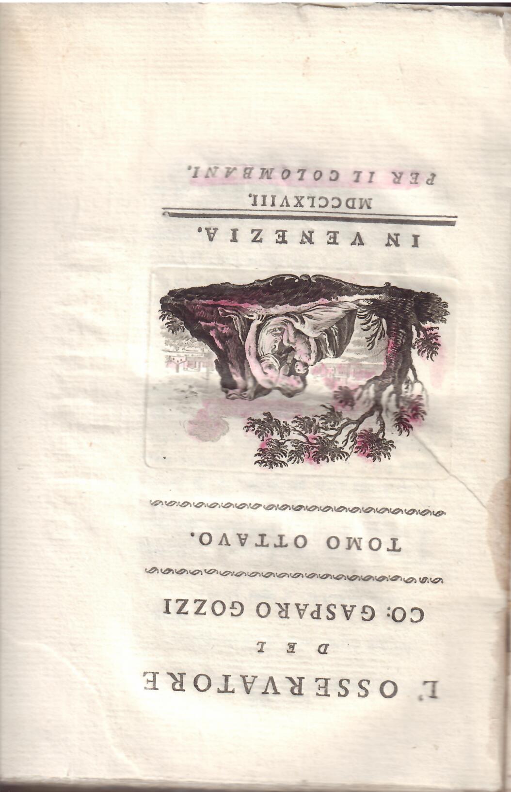 L'OSSERVATORE DEL CO: GASPARO GOZZI - TOMO OTTAVO