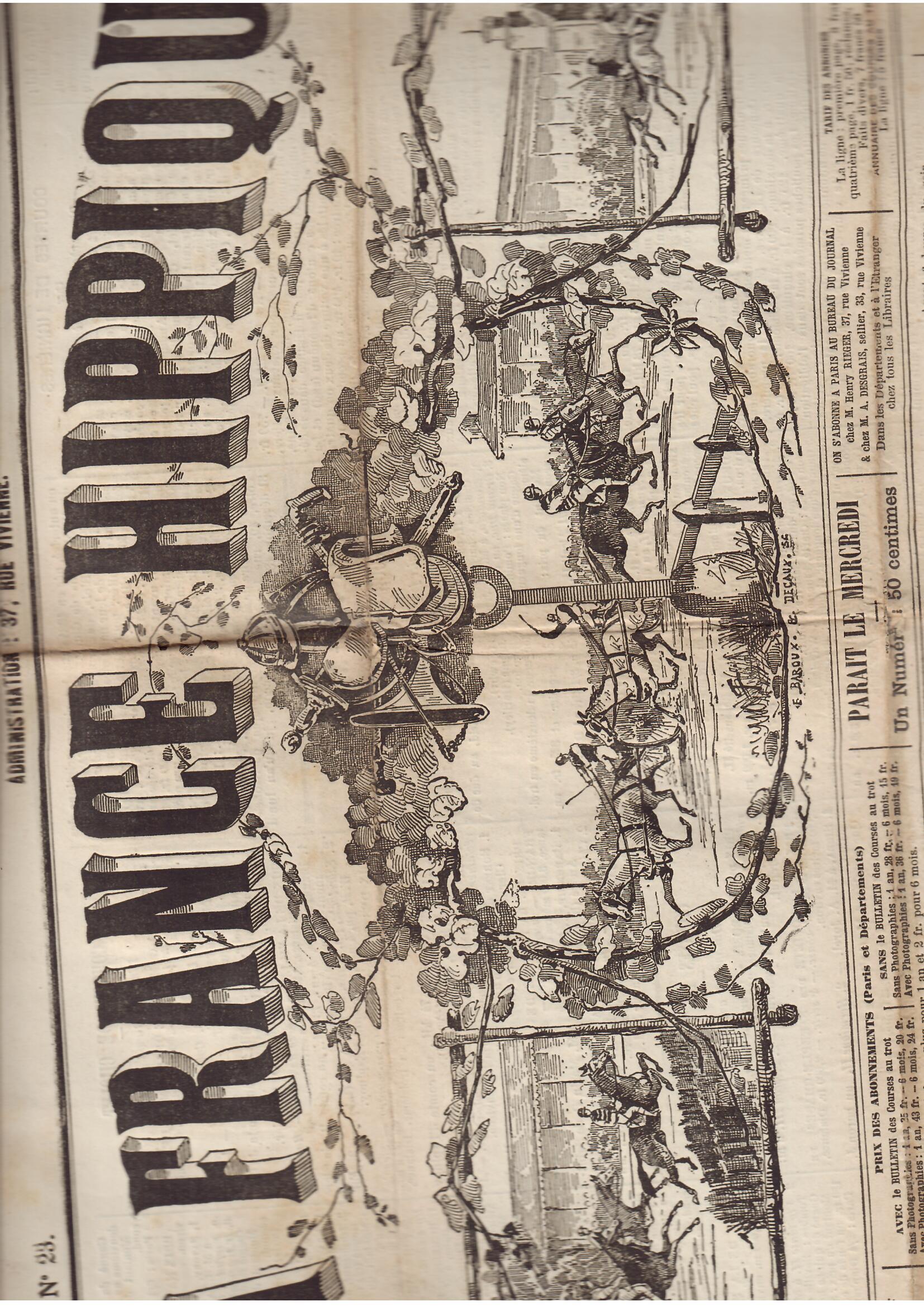 LA FRANCE HIPPIQUE N° 23 - MERCREDI' 6 AOUT 1884