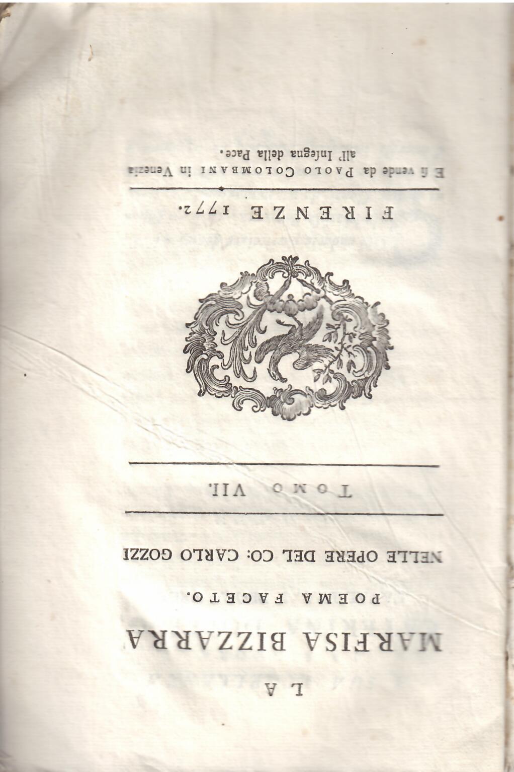 LA MARFISA BIZZARRA POEMA FACETO NELLE OPERE DEL CO. CARLO …