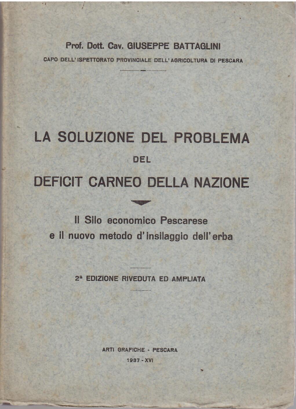 LA SOLUZIONE DEL PROBLEMA DEL DEFICIT CARNEO DELLA NAZIONE - …