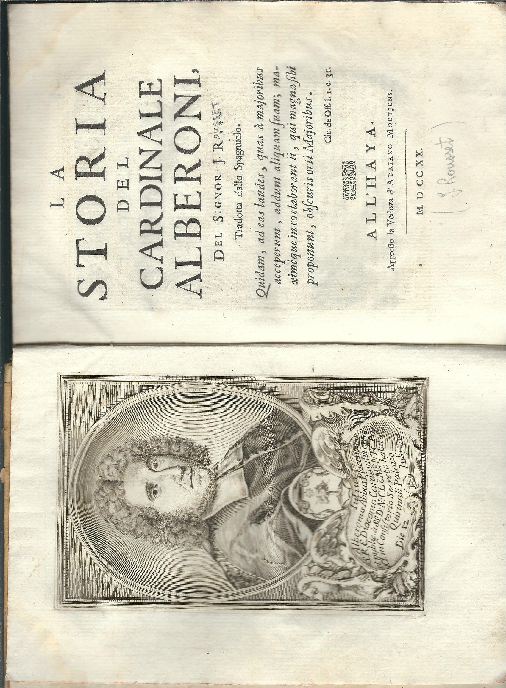 LA STORIA DEL CARDINALE ALBERONI - DUE VOLUMI RILEGATI ASSIEME