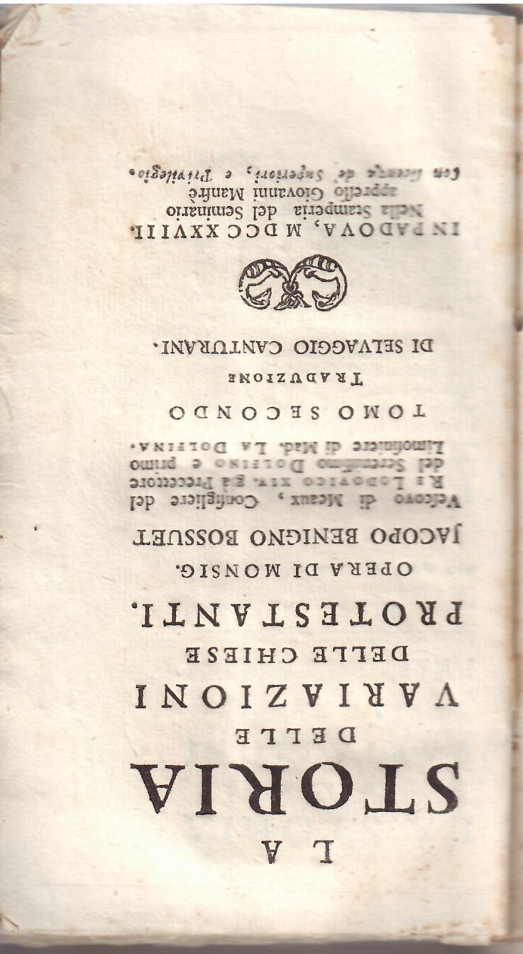 LA STORIA DELLE VARIAZIONI DELLE CHIESE PROTESTANTI - OPERA DI …