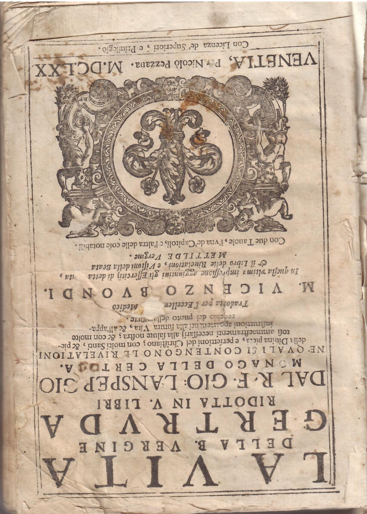 LA VITA DELLA B. VERGINE GERTRUDA RIDOTTA IN V. LIBRILIBRO …