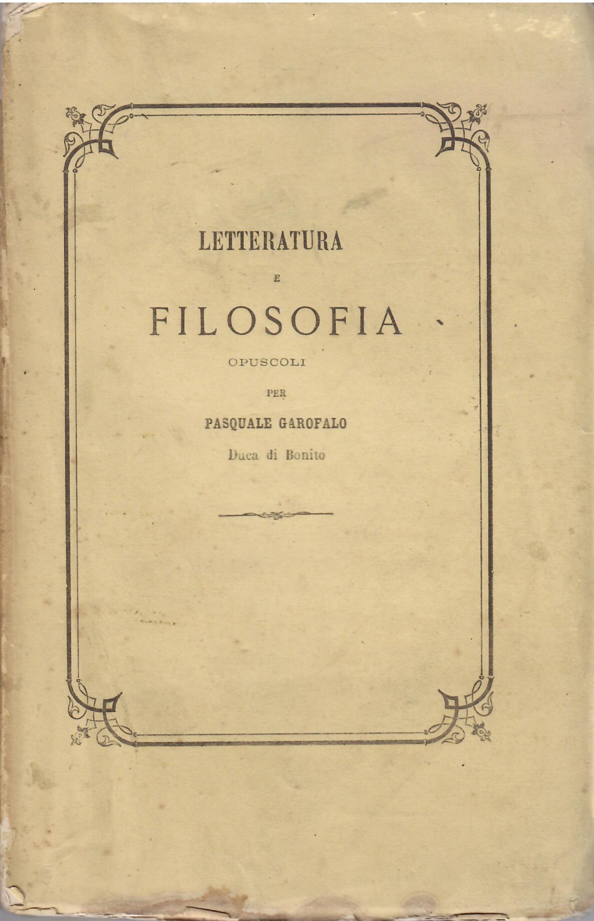 LETTERATURA E FILOSOFIA