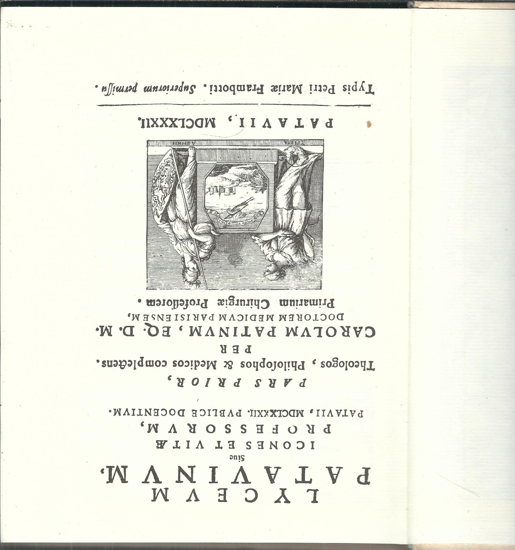 LYCEUM PATAVINUM ICONES ET VITAE PROFESSORUM PATAVII, MDCLXXXII, PUBLICE DOCENTIUM