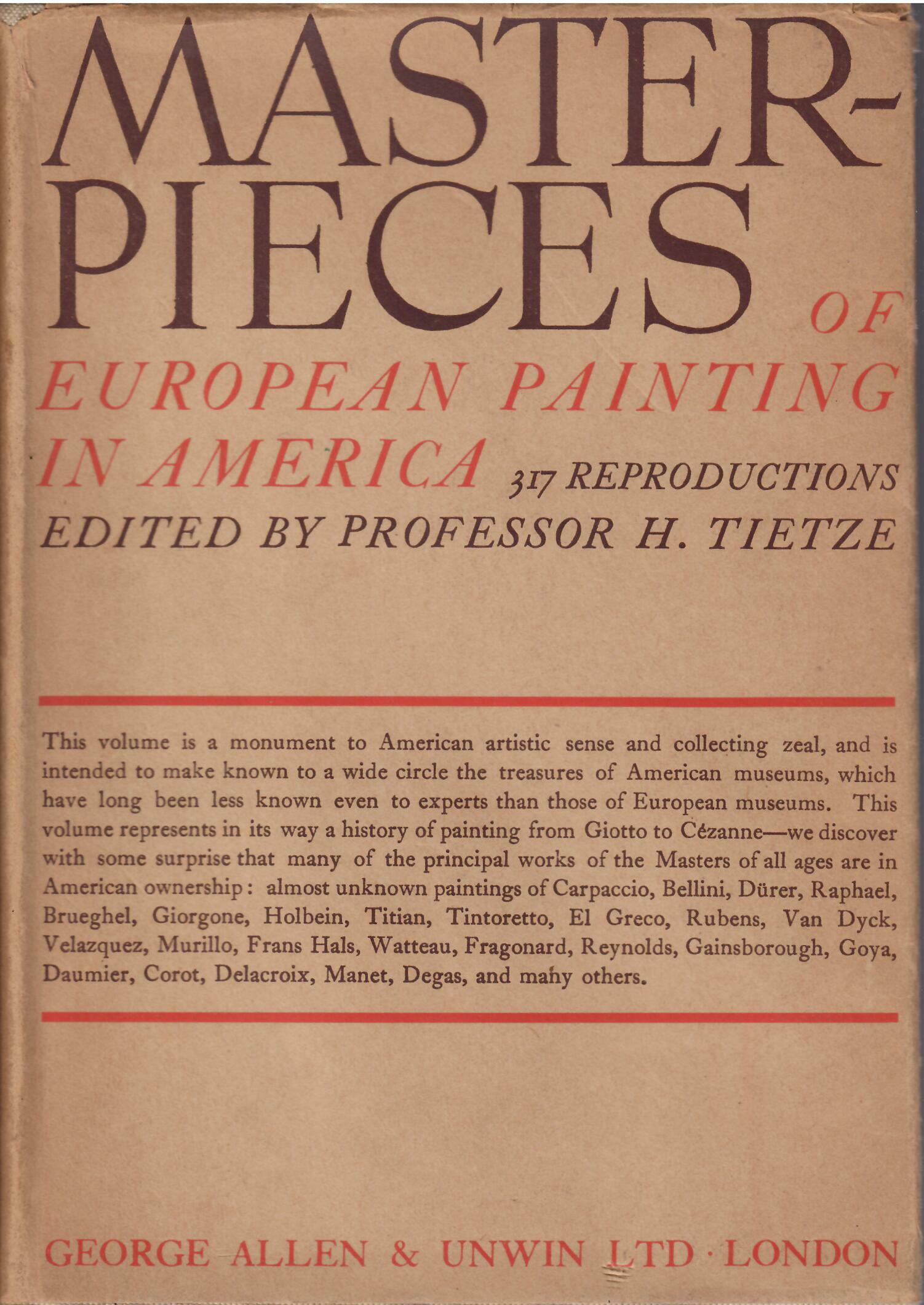 MASTERPIECES OF EUROPEAN PAINTING IN AMERICA
