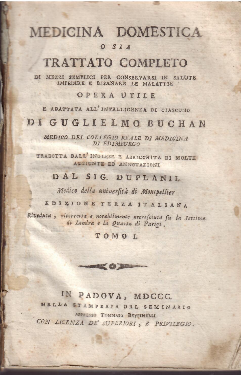 MEDICINA DOMESTICA O SIA TRATTATO COMPLETO DI MEZZI SEMPLICI PER …