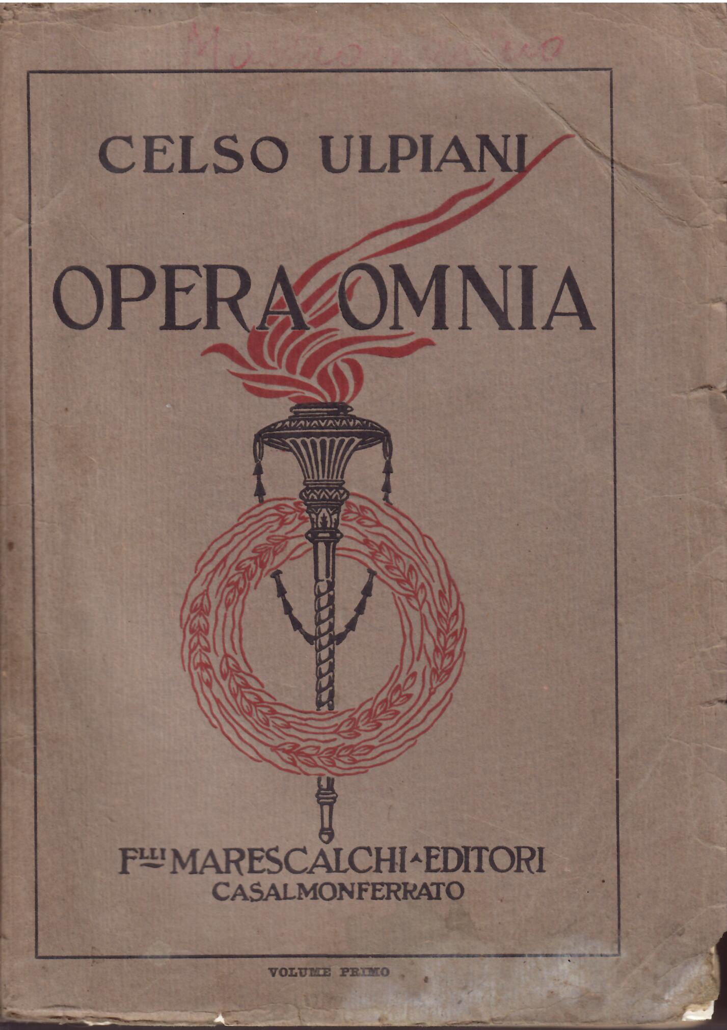 OPERA OMNIA - VOLUME PRIMO