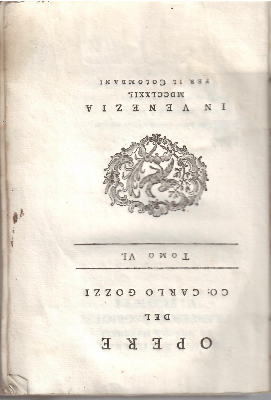 OPERE DEL CO: CARLO GOZZI