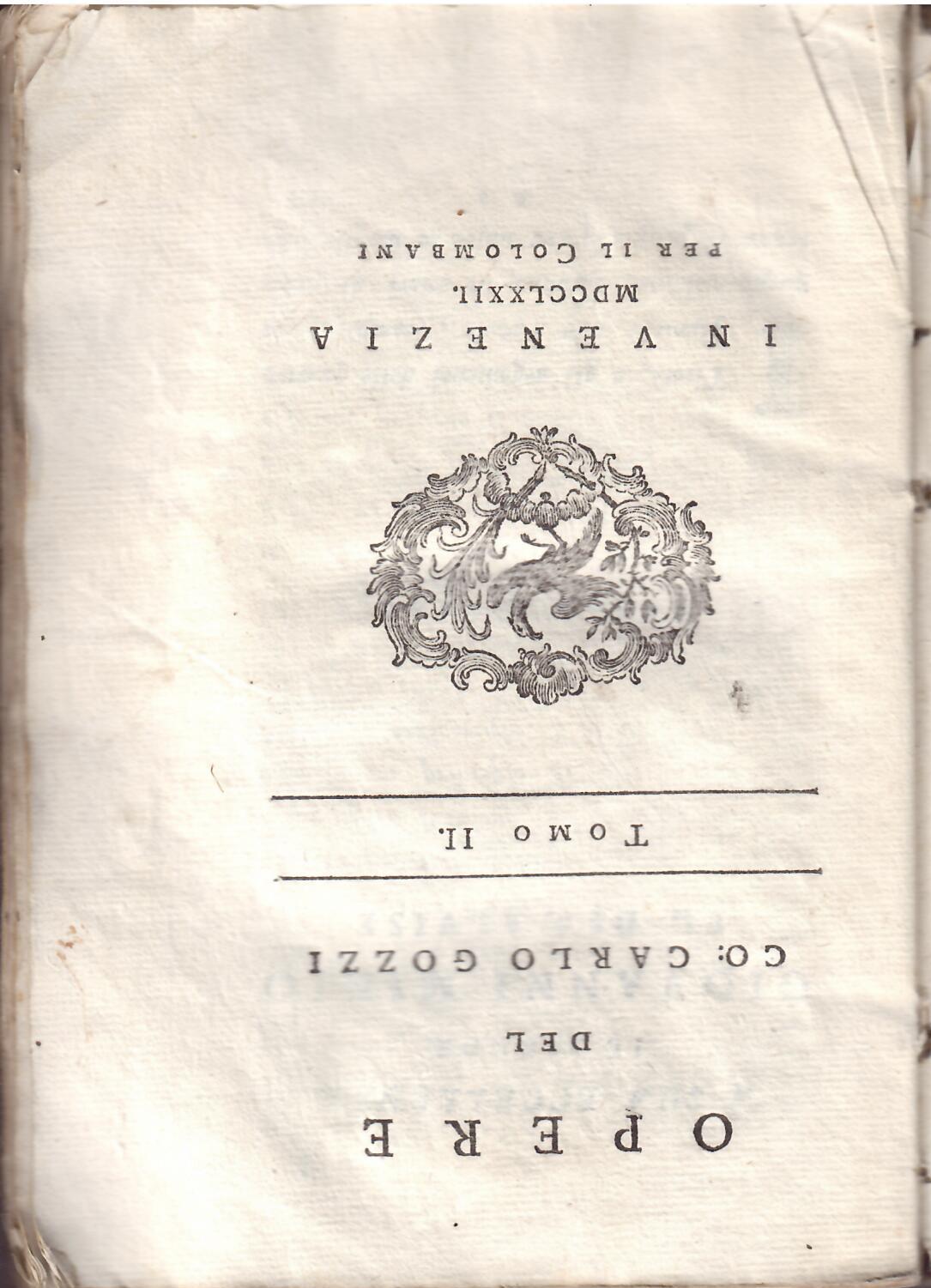 OPERE DEL CO: CARLO GOZZI