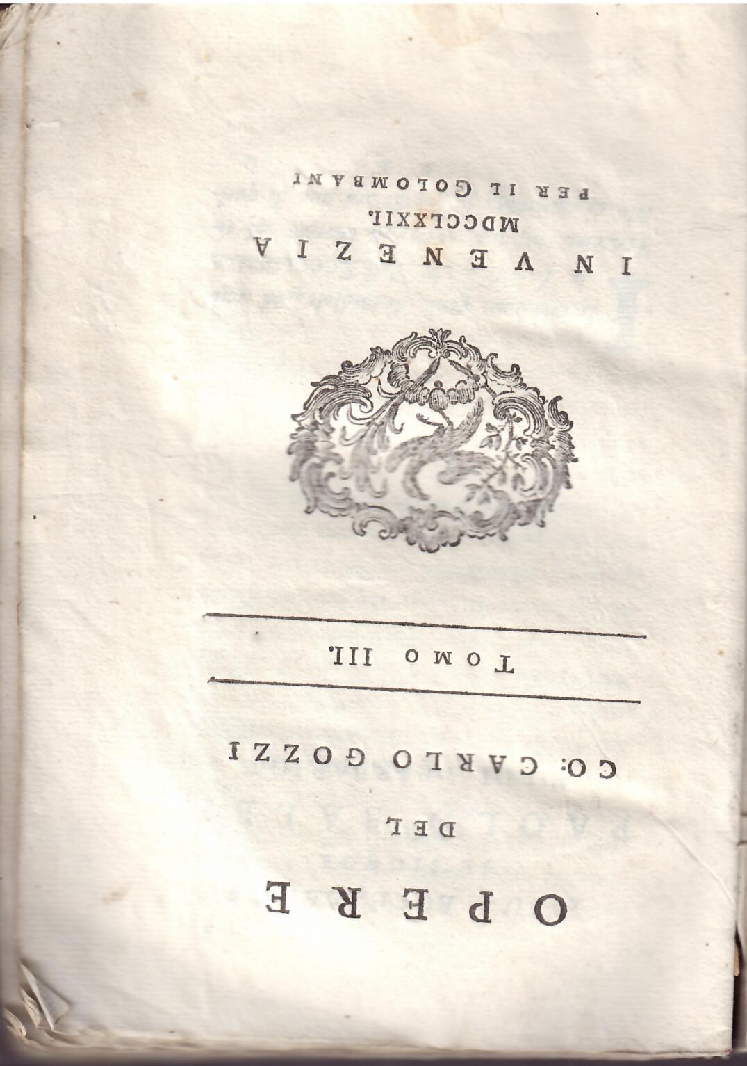 OPERE DEL CO: CARLO GOZZI