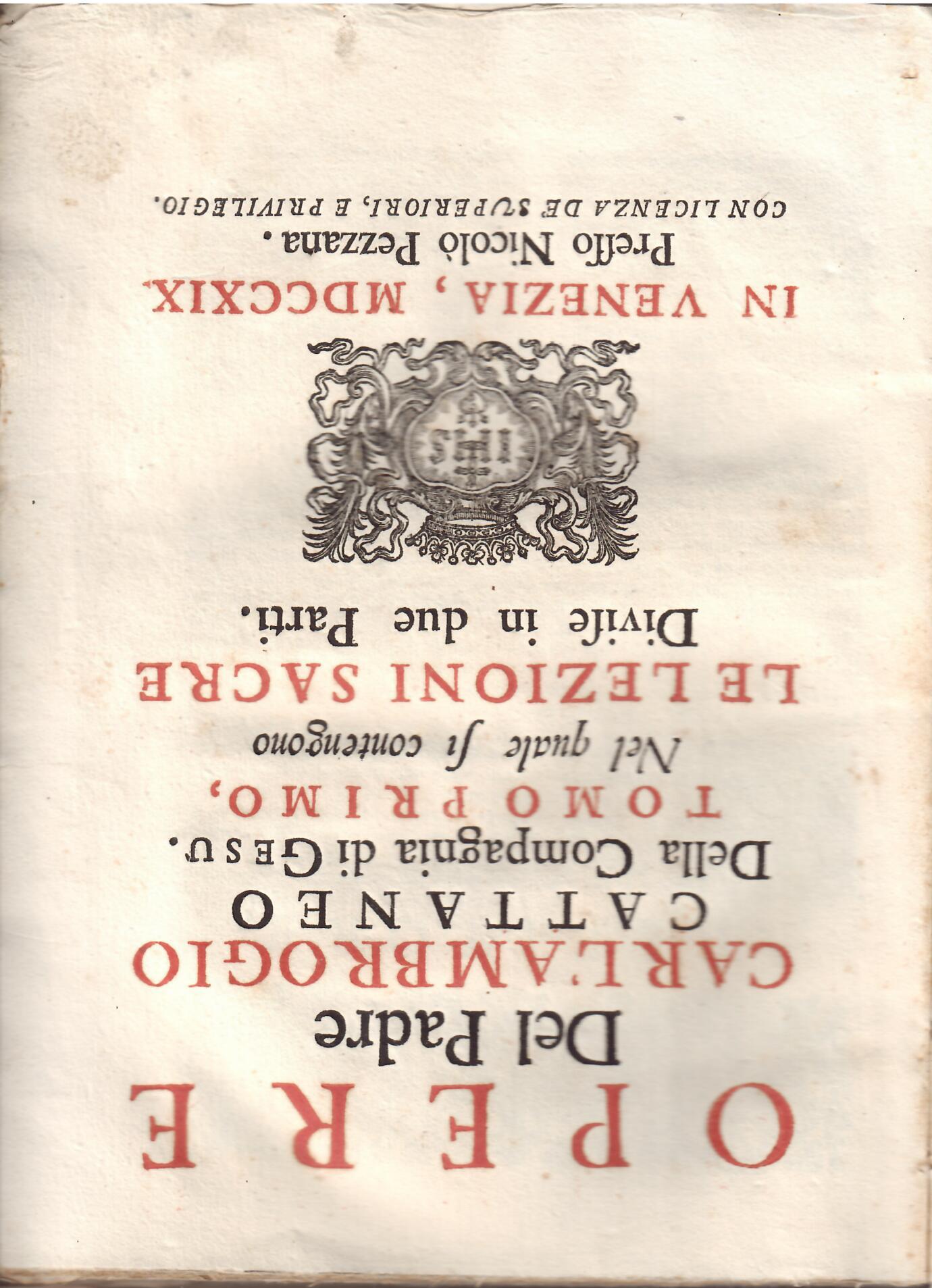 OPERE DEL PADRE CARL'AMBROGIO CATTANEO