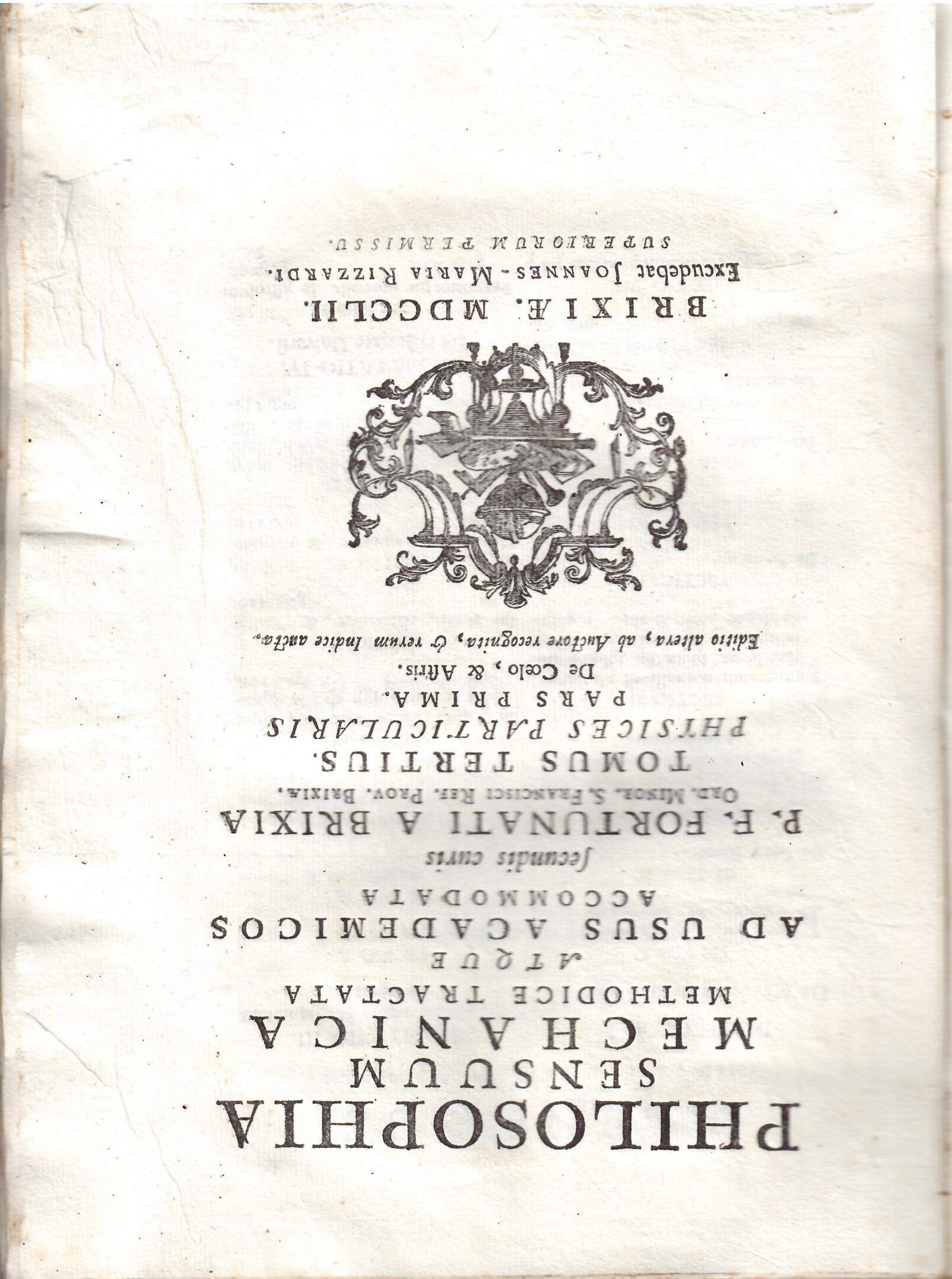 PHILOSOPHIA SENSUUM MECHANICA METHODICE TRACTATA ATQUE AD USUS ACADEMICOS ACCOMODATA