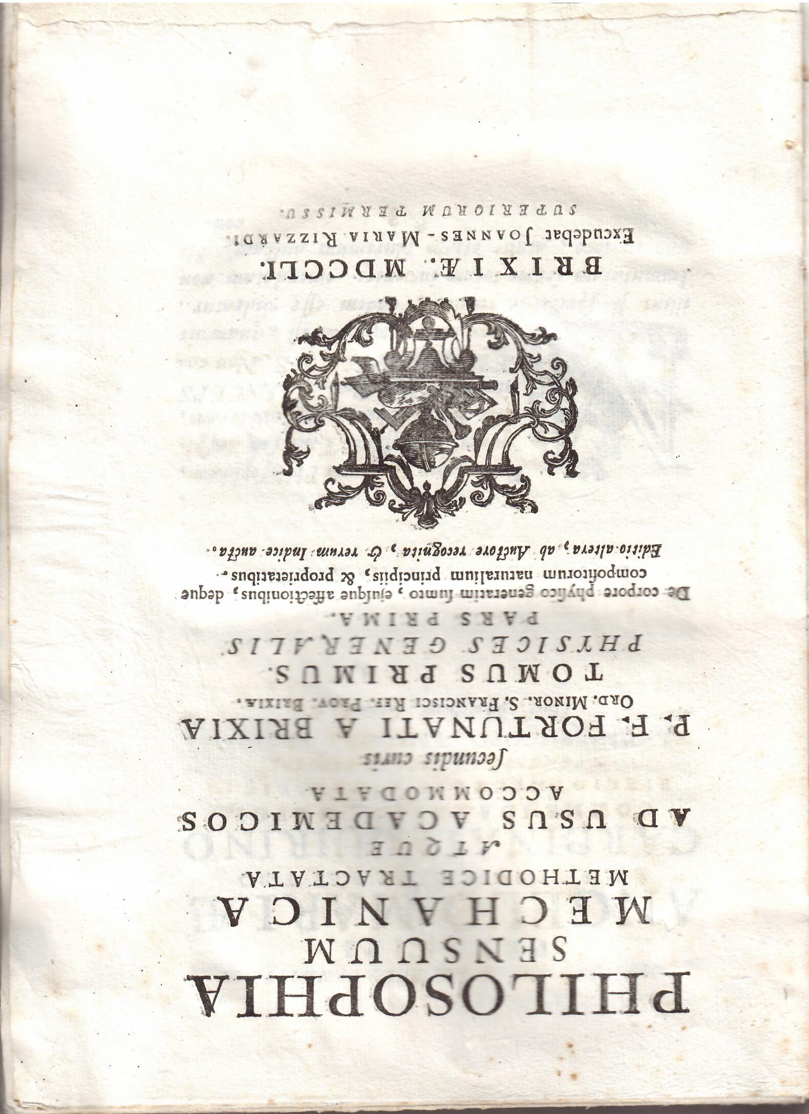 PHILOSOPHIA SENSUUM MECHANICA METHODICE TRACTATA ATQUE AD USUS ACADEMICOS ACCOMODATA