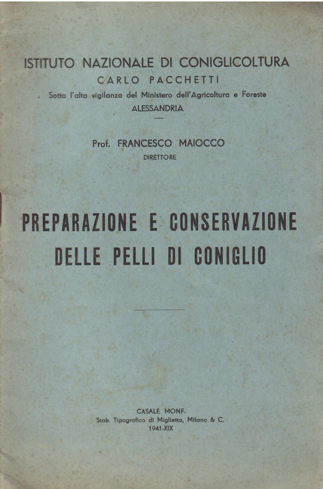PREPARAZIONE E CONSERVAZIONE DELLE PELLI DI CONIGLIO