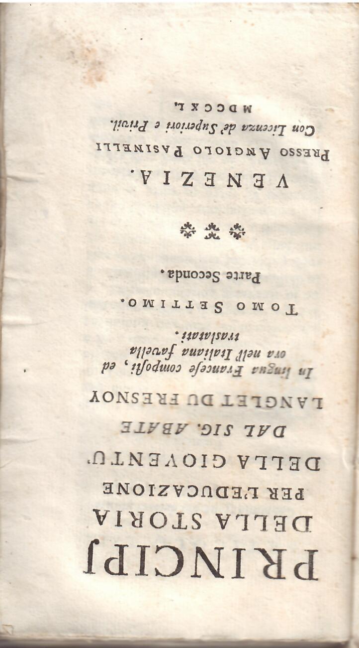 PRINCIPJ DELLA STORIA PER L'EDUCAZIONE DELLA GIOVENTU DIVISE IN ANNATE …