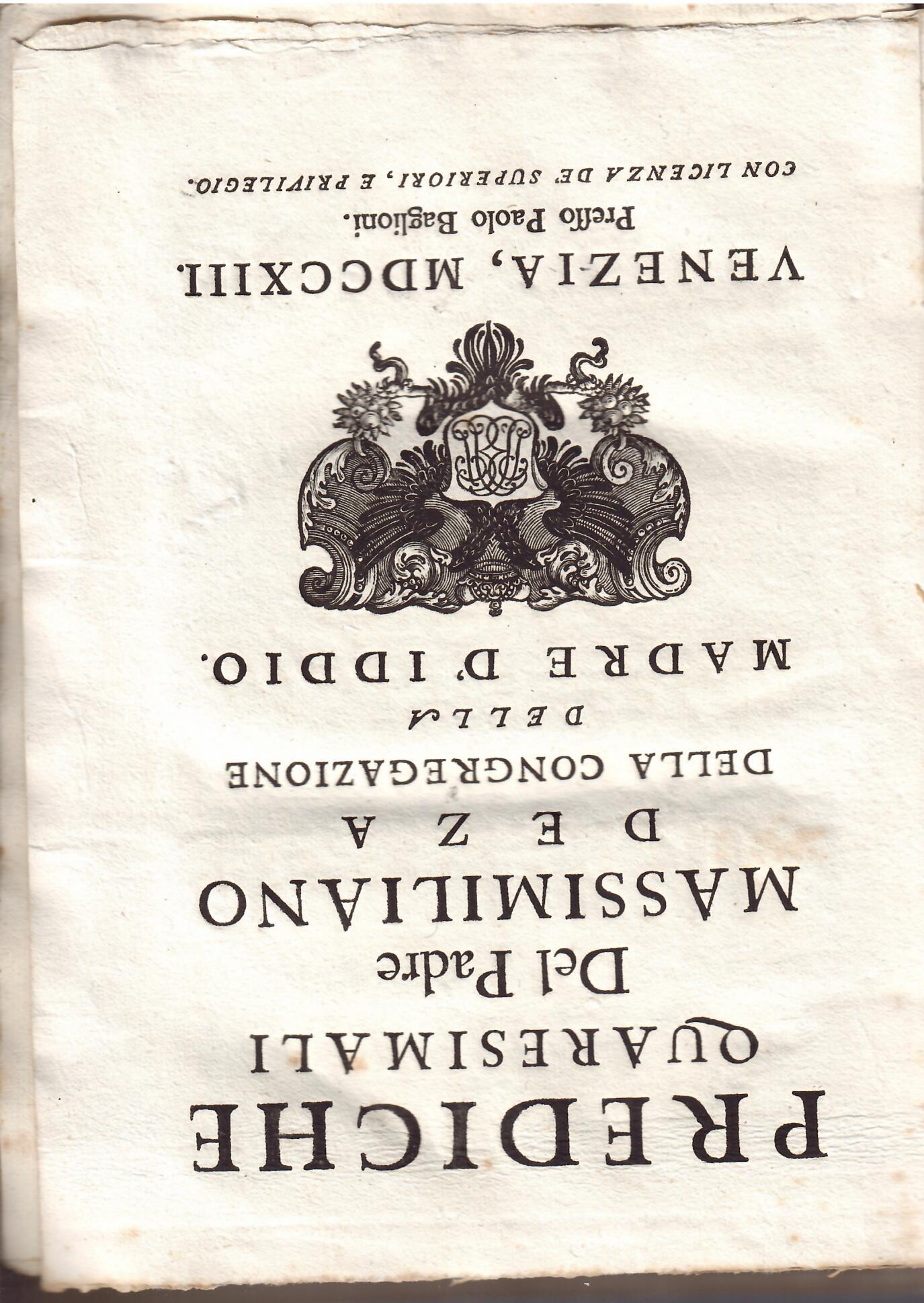 QUARESIMALE DEL PADRE MASSIMILIANO DEZA