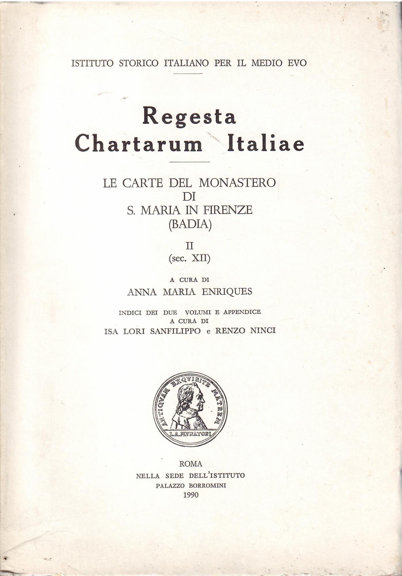 REGESTA CHARTARUM ITALIAE